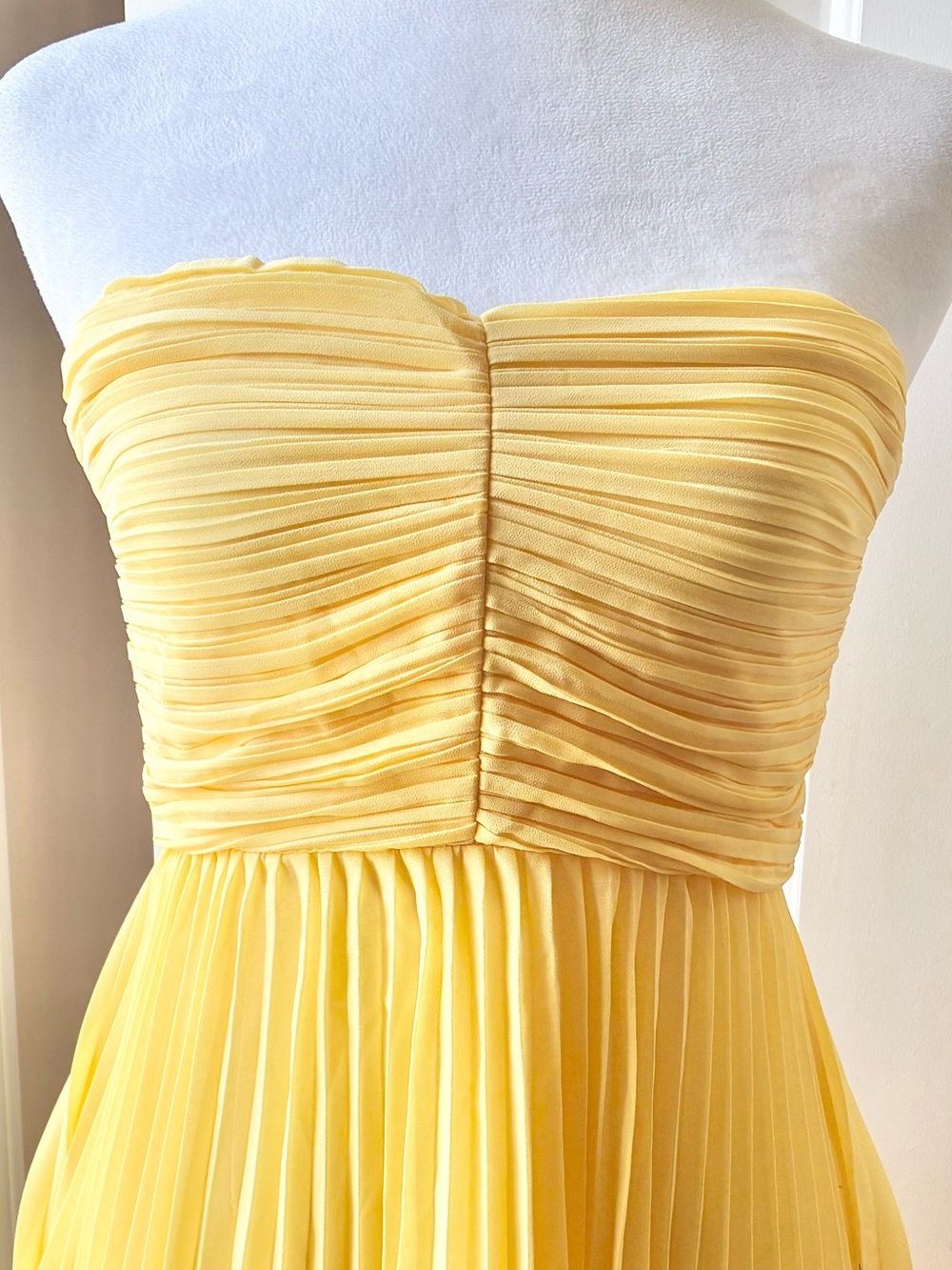 Lulus Seriously Sensational Yellow Strapless Tiered Maxi Dress Size S NWT - Picture 8 of 16